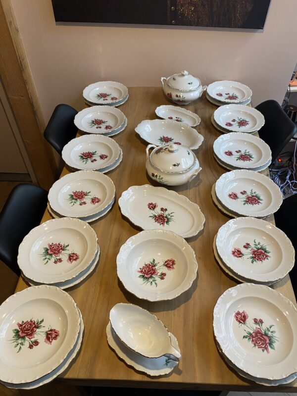Schumann Arzberg rozen Dinerset voor 12 personen  