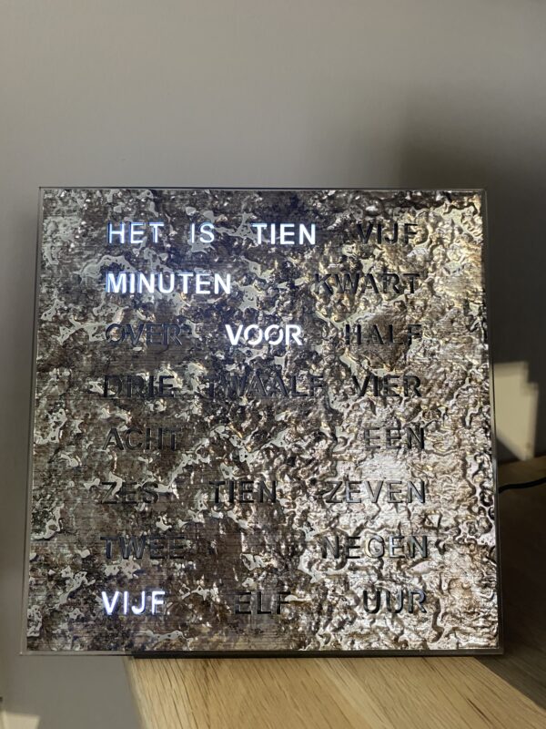 Intertime Woordklok Grafiet 20/20 (Bestelling Jos)