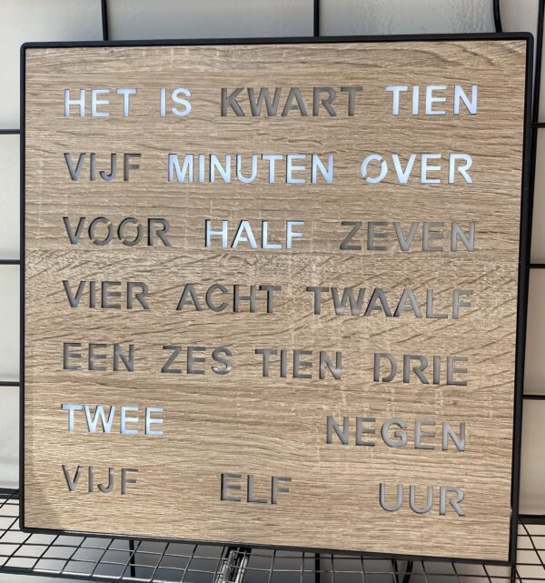 Woordklok Wood 28/28